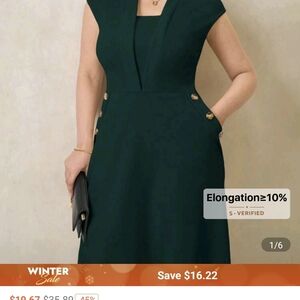 SHEIN Dark Green Midi Dress